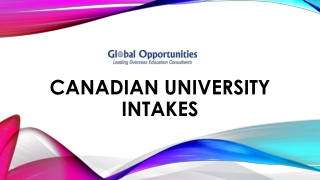 Canadian University Intakes