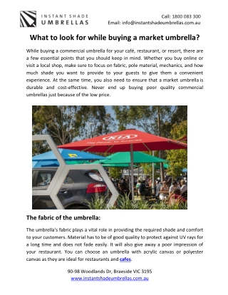 What to look for while buying a market umbrella?
