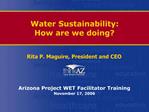 Water Sustainability: How are we doing