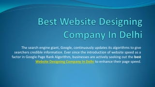 Website Designing Company In Delhi
