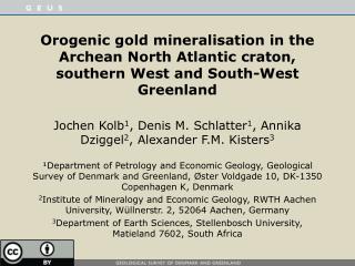 Orogenic gold mineralisation in the Archean North Atlantic craton, southern West and South-West Greenland