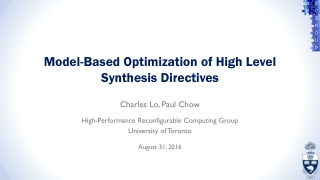 Model-Based Optimization of High Level Synthesis Directives