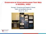 Overview of Synchrophasor Test Bed SGDRIL, WSU