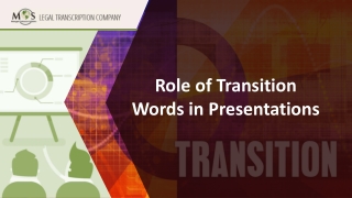 Role of Transition Words in Presentations