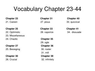 Vocabulary Chapter 23-44