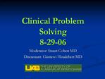 Clinical Problem Solving 8-29-06