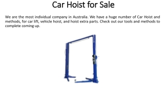 Car Hoist for Sale