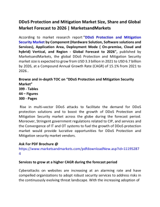 DDoS Protection and Mitigation Market Size, Share and Global Market Forecast to 2026  MarketsandMarkets-converted