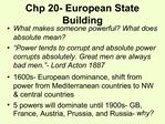 Chp 20- European State Building