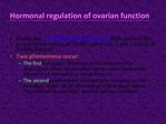 Hormonal regulation of ovarian function