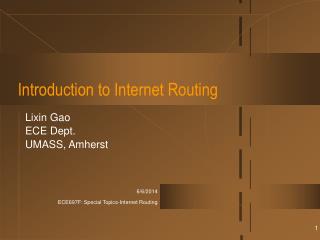 Introduction to Internet Routing