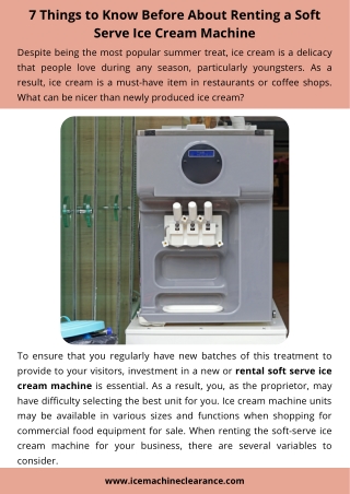 7 Things to Know Before About Renting a Soft Serve Ice Cream Machine