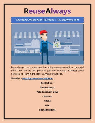 Recycling Awareness Platform | Reusealways.com