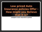 Low priced Auto Insurance policies Offer - How might you Bel