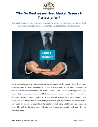 Why Do Businesses Need Market Research Transcription?