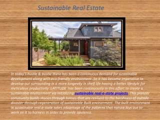 Sustainable Real Estate Service