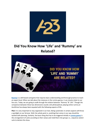Did you know how Life & Rummy are related.docx