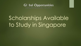 Scholarships Available to Study in Singapore