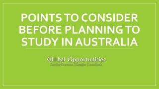 Points to Consider Before Planning to Study in Australia
