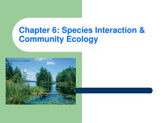 Chapter 6: Species Interaction &amp; Community Ecology