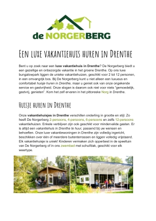 De Norgerberg - Vakantiehuis Drenthe