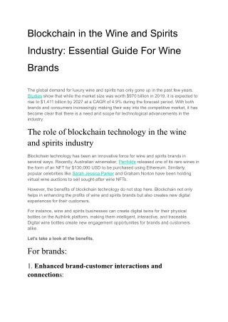 Blockchain in the Wine and Spirits Industry_ Essential Guide For Wine Brands
