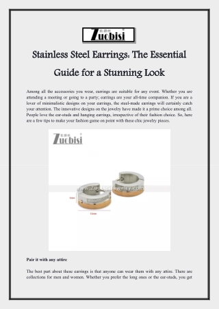 Stainless Steel Earrings The Essential Guide for a Stunning Look
