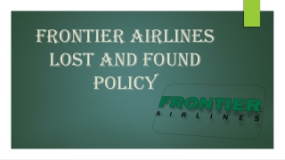 updates on Frontier Airlines lost and found policy
