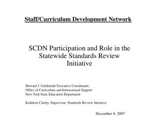 Staff/Curriculum Development Network