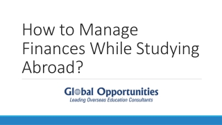 How to Manage Finances While Studying Abroad