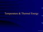 Temperature Thermal Energy