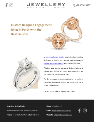 Custom Designed Engagement Rings in Perth with the Best Finishes