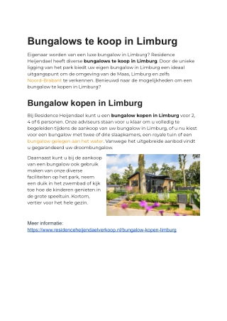 Bungalow kopen Limburg
