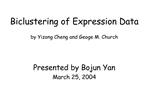 Biclustering of Expression Data