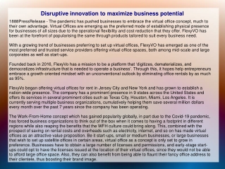 Disruptive innovation to maximize business potential