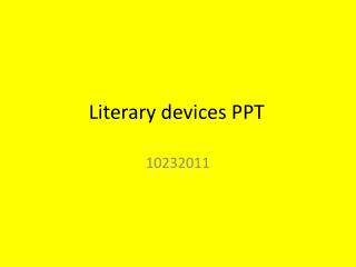 Literary devices PPT