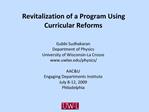 Revitalization of a Program Using Curricular Reforms