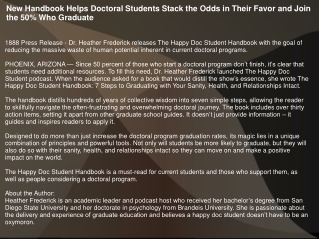 New Handbook Helps Doctoral Students Stack the Odds in Their Favor and Join the