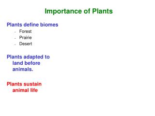 Importance of Plants
