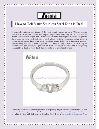 How to Tell Your Stainless Steel Ring is Real