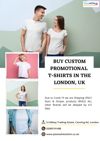 Buy Custom Promotional T-Shirt in the London, UK