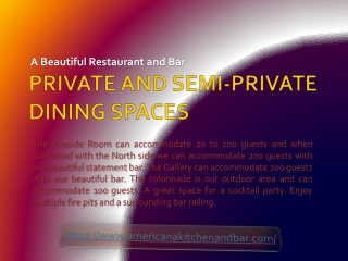 Private And Semi-Private Dining Spaces