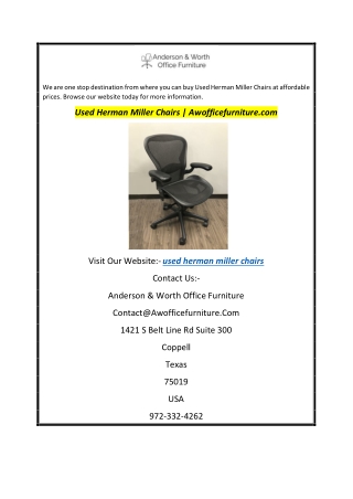 Used Herman Miller Chairs  Awofficefurniture.com