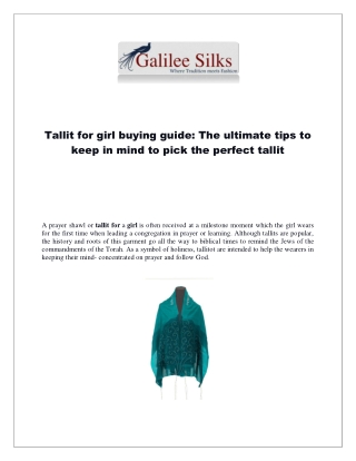 Tallit for girl buying guide: The ultimate tips to keep in mind to pick the perf