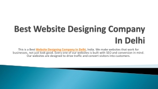 Website Designing Company In Delhi - Web Solution Centre