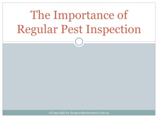The Importance of Regular Pest Inspection