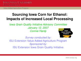 Sourcing Iowa Corn for Ethanol: Impacts of Increased Local Processing