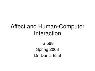 Affect and Human-Computer Interaction