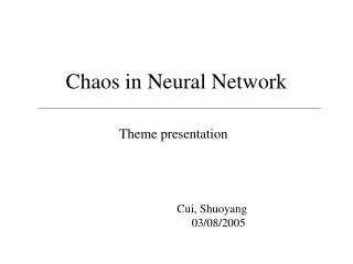 Chaos in Neural Network