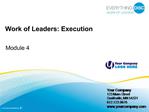 Work of Leaders: Execution